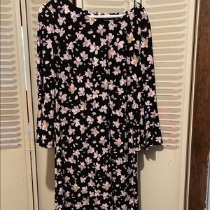 Tommy Hilfiger Black with Lilac and Beige Floral Dress